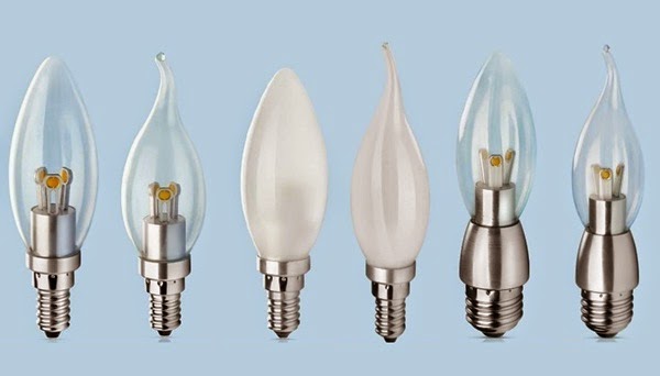 Different type of LED candle bulbs